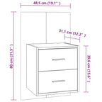 Comodini a Muro 2 pz Rovere Sonoma