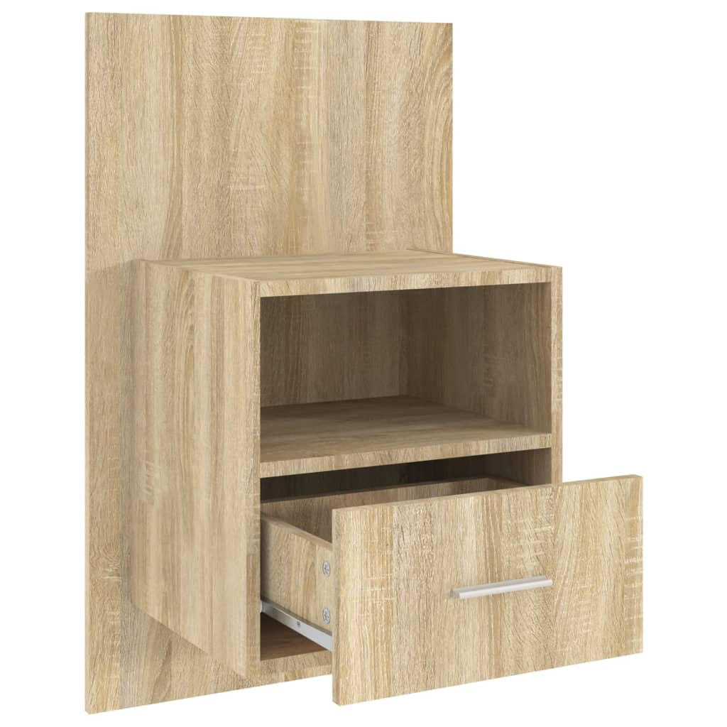 Comodini a Muro 2 pz Rovere Sonoma