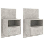 Comodini a Muro 2 pz Grigio Cemento