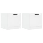 Comodini 2 pz Bianco Lucido 40x39x40 cm