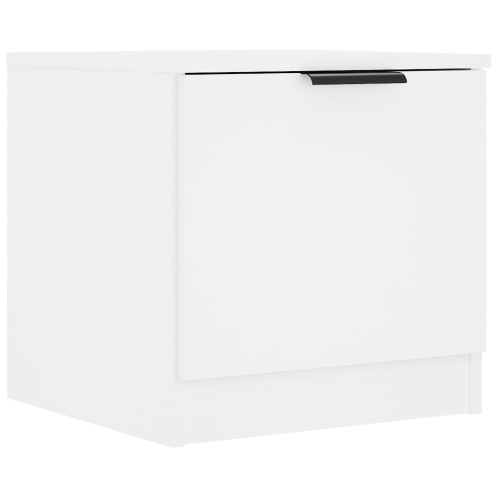 Comodini 2 pz Bianco Lucido 40x39x40 cm