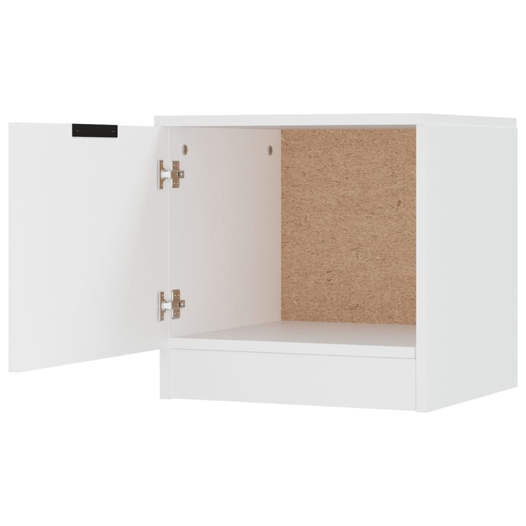 Comodini 2 pz Bianco Lucido 40x39x40 cm