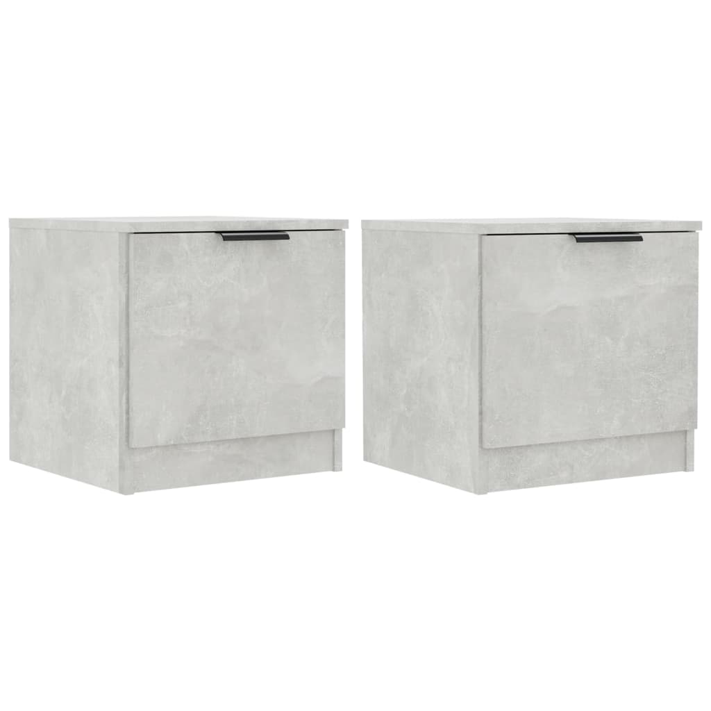 Comodini 2 pz Grigio Cemento 40x39x40 cm