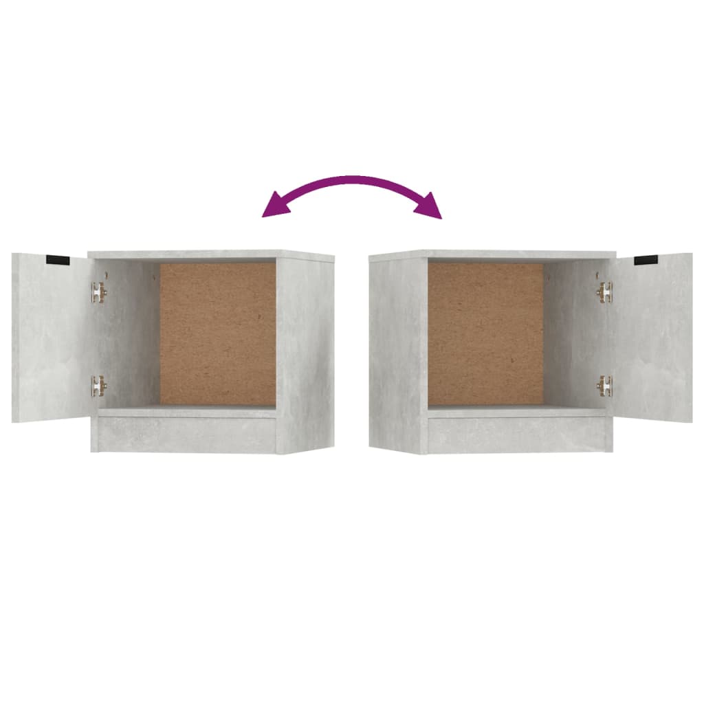Comodini 2 pz Grigio Cemento 40x39x40 cm