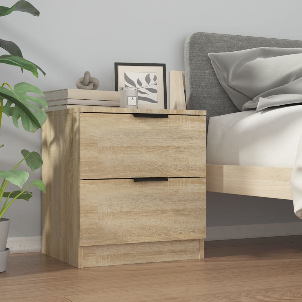 Comodini 2 pz Rovere Sonoma in Legno Multistrato