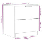 Comodini 2 pz Rovere Sonoma in Legno Multistrato