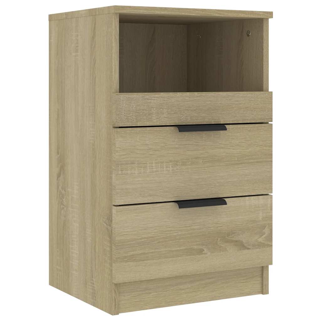 Comodini 2 pz Rovere Sonoma in Legno Multistrato