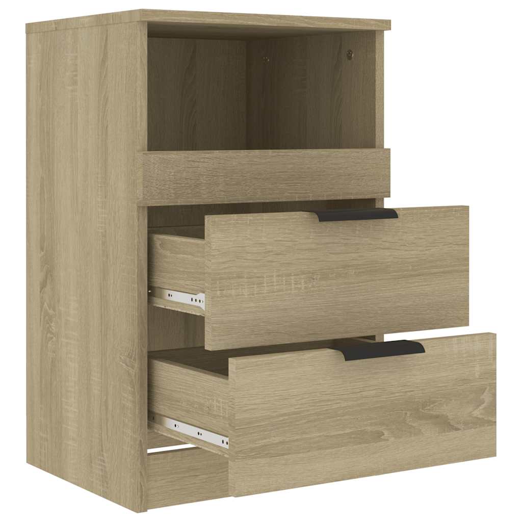 Comodini 2 pz Rovere Sonoma in Legno Multistrato