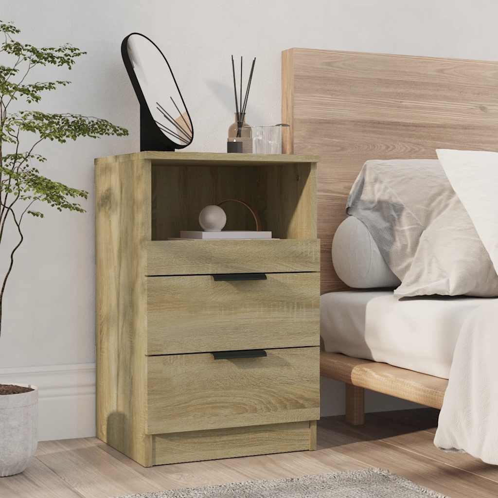 Comodini 2 pz Rovere Sonoma in Legno Multistrato