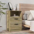 Comodini 2 pz Rovere Sonoma in Legno Multistrato