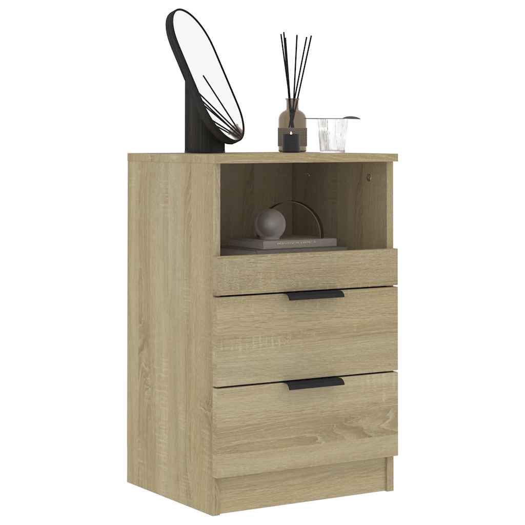 Comodini 2 pz Rovere Sonoma in Legno Multistrato