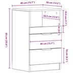 Comodini 2 pz Rovere Sonoma in Legno Multistrato