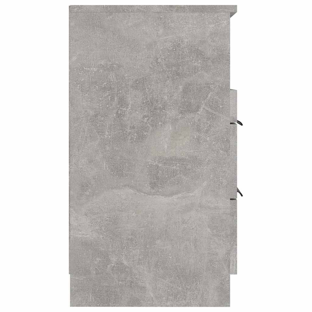 Comodini 2 pz Grigio Cemento in Legno Multistrato