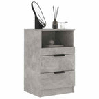 Comodini 2 pz Grigio Cemento in Legno Multistrato