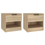 Comodini 2 pz Rovere Sonoma in Legno Multistrato