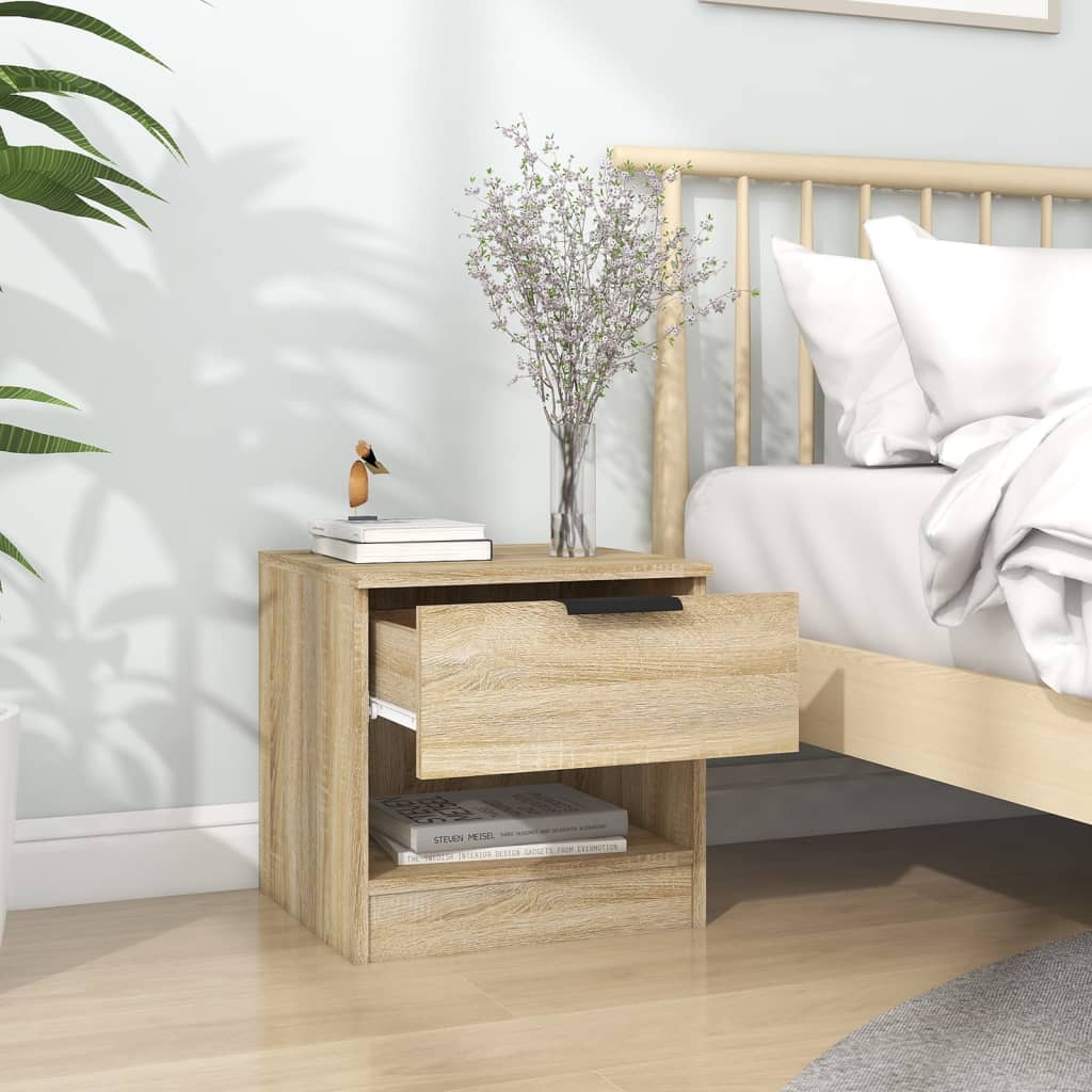 Comodini 2 pz Rovere Sonoma in Legno Multistrato
