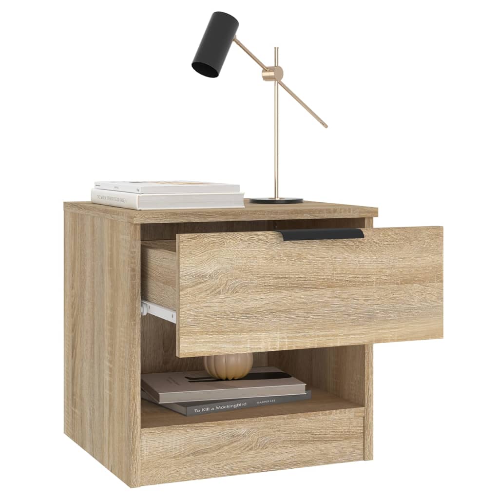Comodini 2 pz Rovere Sonoma in Legno Multistrato