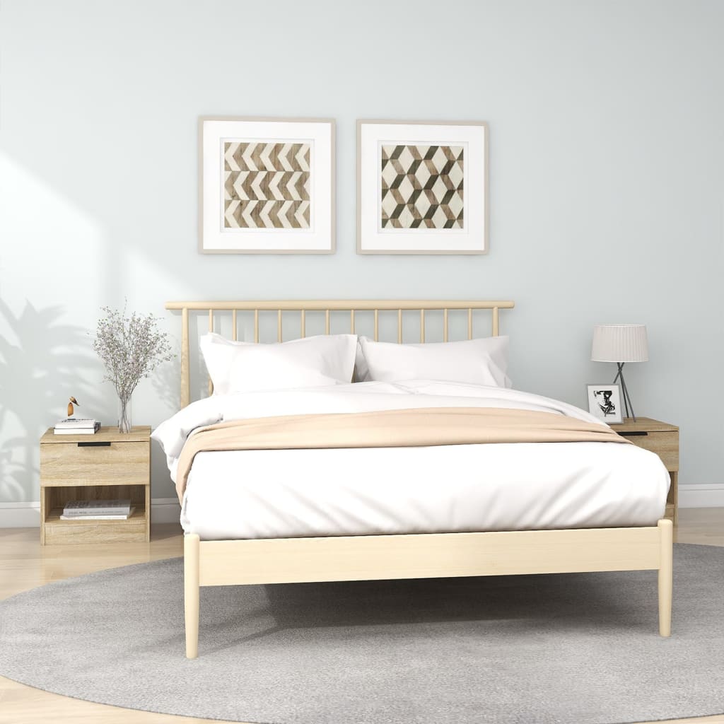 Comodini 2 pz Rovere Sonoma in Legno Multistrato