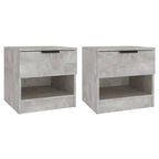 Comodini 2pz Grigio Cemento in Legno Multistrato
