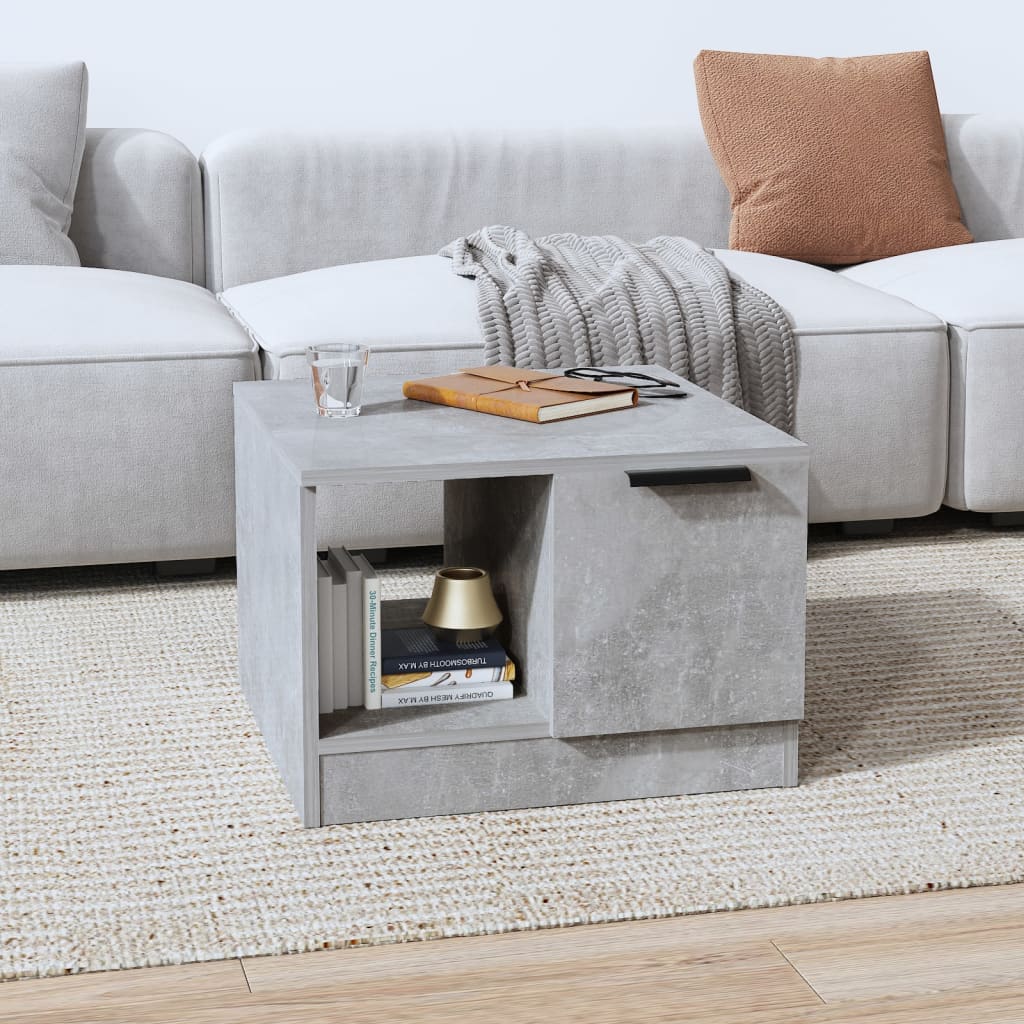 Tavolino Salotto Grigio Cemento 50x50x36 cm Legno Multistrato