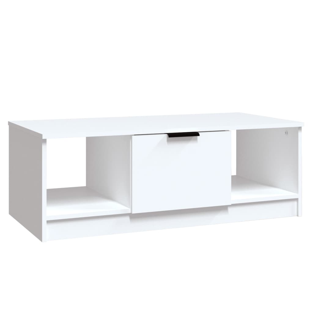 Tavolino da Salotto Bianco 102x50x36 cm in Legno Multistrato