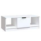 Tavolino da Salotto Bianco 102x50x36 cm in Legno Multistrato
