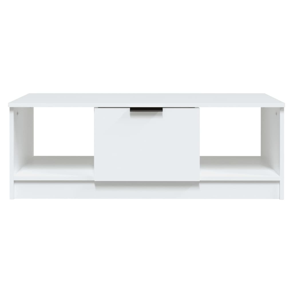 Tavolino da Salotto Bianco 102x50x36 cm in Legno Multistrato