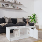 Tavolino da Salotto Bianco 102x50x36 cm in Legno Multistrato