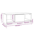 Tavolino da Salotto Bianco 102x50x36 cm in Legno Multistrato