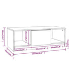 Tavolino Salotto Grigio Cemento 102x50x36 cm Legno Multistrato