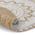 Tappeto in Juta Intrecciata con Stampa 180 cm Rotondo