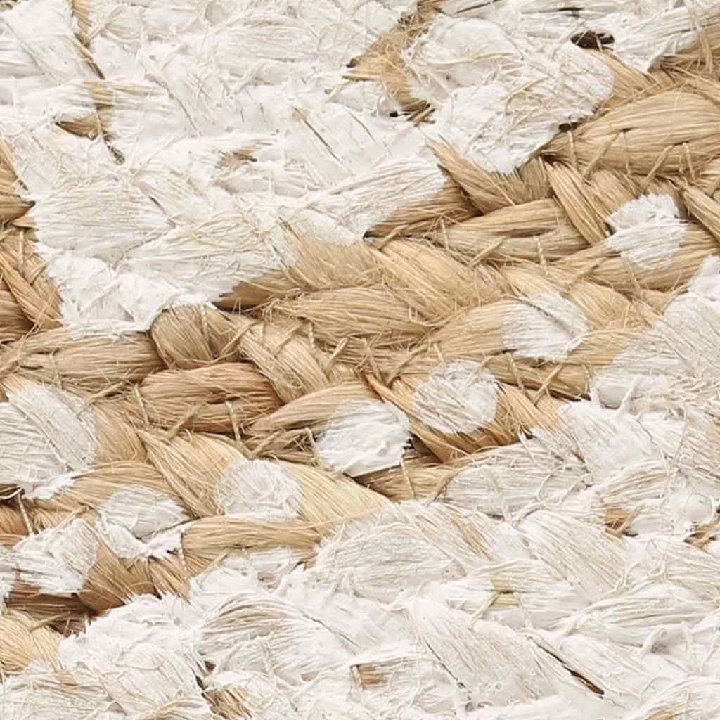 Tappeto in Juta Intrecciata con Stampa 180 cm Rotondo