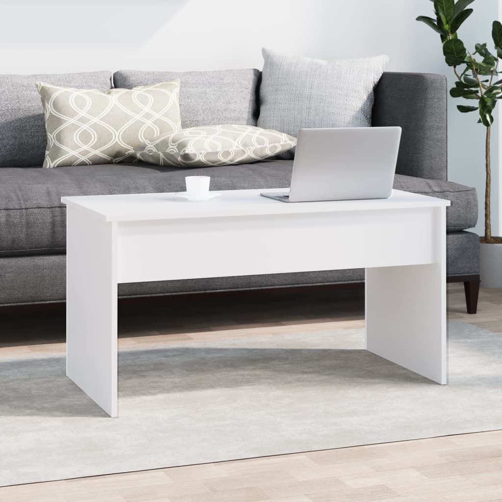 Tavolino da Salotto Bianco 102x50,5x52,5cm in Legno Multistrato
