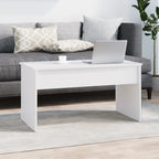 Tavolino da Salotto Bianco 102x50,5x52,5cm in Legno Multistrato