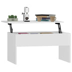 Tavolino da Salotto Bianco 80x50,5x41,5 cm Legno Multistrato
