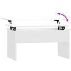Tavolino Salotto Bianco Lucido 80x50,5x41,5cm Legno Multistrato