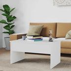 Tavolino Salotto Bianco Lucido 80x50,5x41,5cm Legno Multistrato