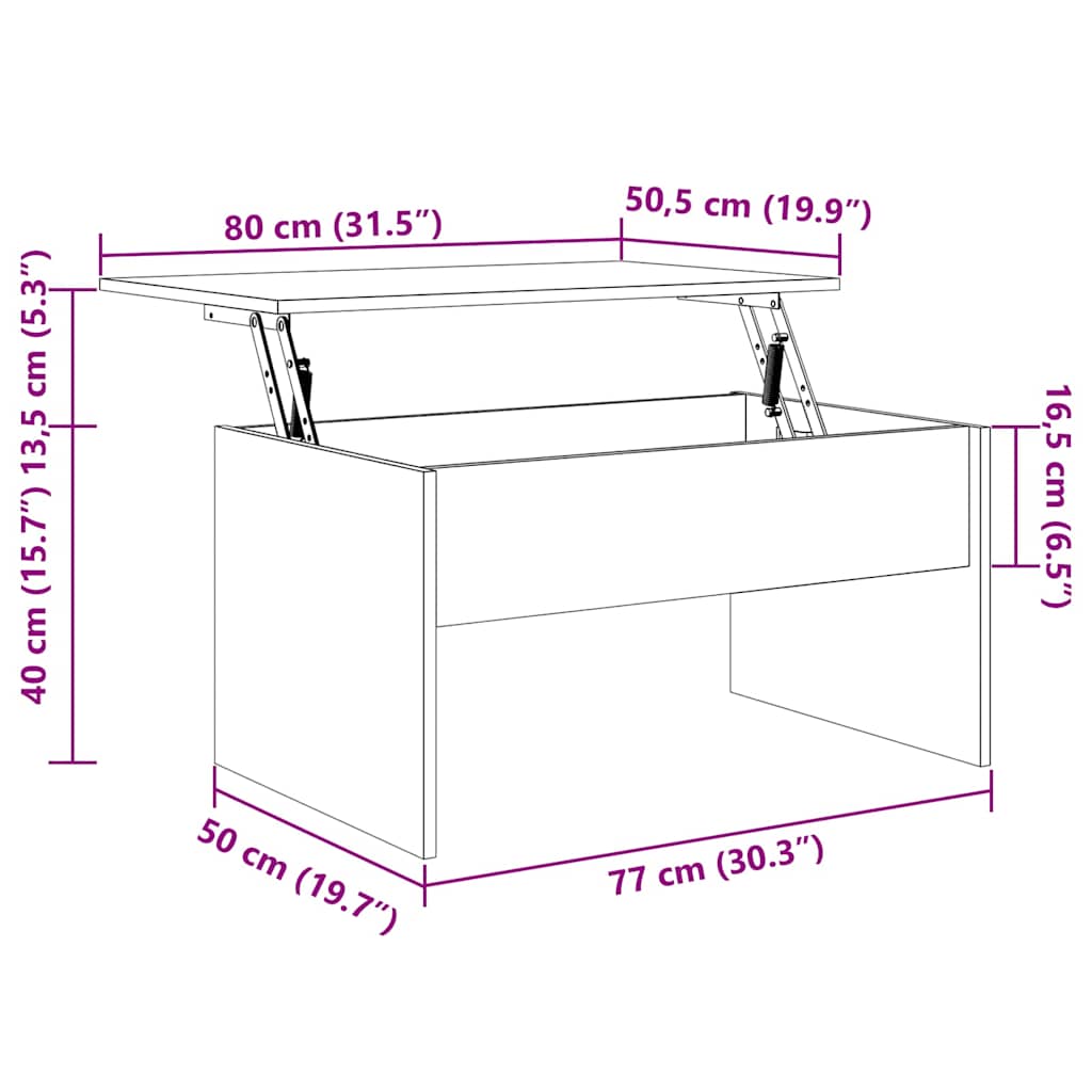 Tavolino Salotto Bianco Lucido 80x50,5x41,5cm Legno Multistrato