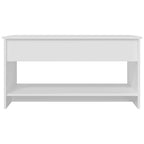 Tavolino da Salotto Bianco 102x50x52,5 cm in Legno Multistrato