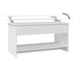 Tavolino da Salotto Bianco 102x50x52,5 cm in Legno Multistrato