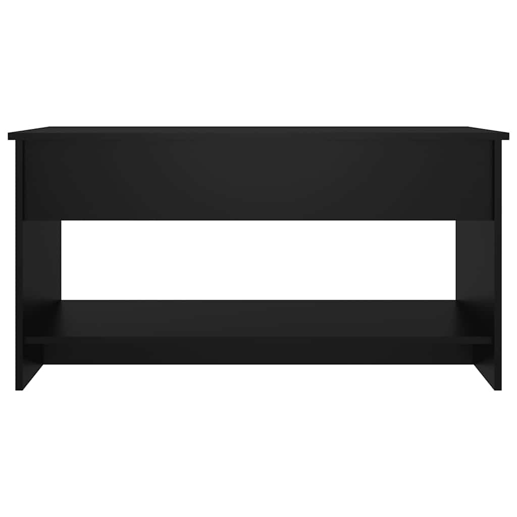 Tavolino da Salotto Nero 102x50x52,5 cm in Legno Multistrato