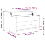 Tavolino da Salotto Nero 102x50x52,5 cm in Legno Multistrato