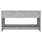Tavolino Salotto Grigio Cemento 102x50x52,5cm Legno Multistrato