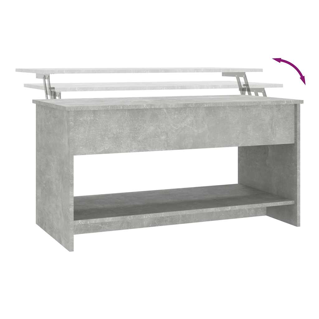 Tavolino Salotto Grigio Cemento 102x50x52,5cm Legno Multistrato