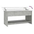 Tavolino Salotto Grigio Cemento 102x50x52,5cm Legno Multistrato