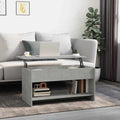 Tavolino Salotto Grigio Cemento 102x50x52,5cm Legno Multistrato