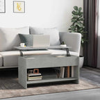 Tavolino Salotto Grigio Cemento 102x50x52,5cm Legno Multistrato