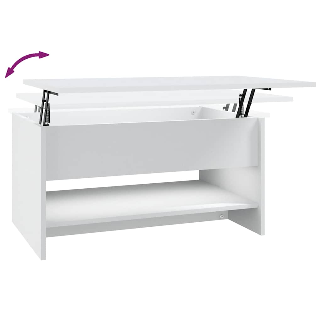 Tavolino da Salotto Bianco 80x50x40 cm in Legno Multistrato