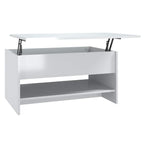Tavolino da Salotto Bianco Lucido 80x50x40 cm Legno Multistrato