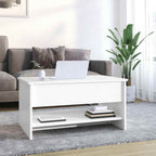 Tavolino da Salotto Bianco Lucido 80x50x40 cm Legno Multistrato